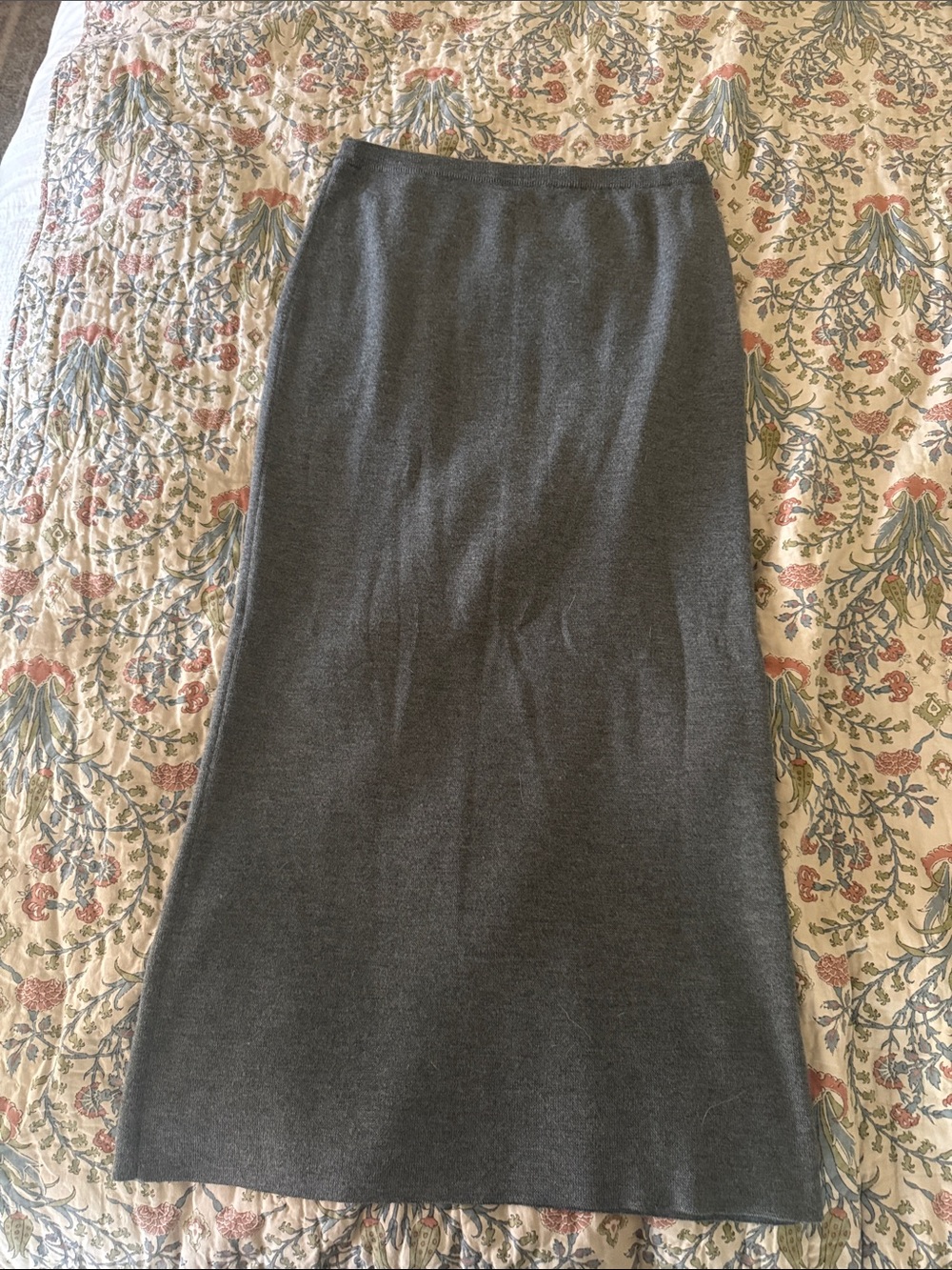 Eileen Fisher Charcoal Gray Knit Midi Skirt